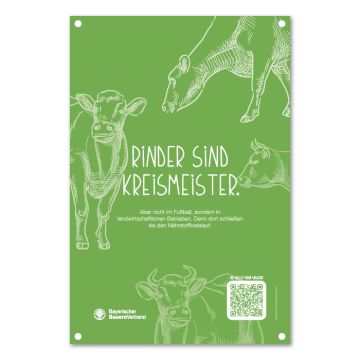 Schild "Rinder sind Kreismeister"