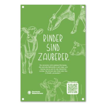 Schild: Rinder sind Zauberer