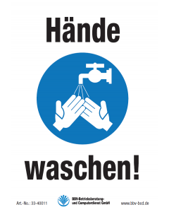 Warn- und Hinweisschild "Hände waschen" DIN A5